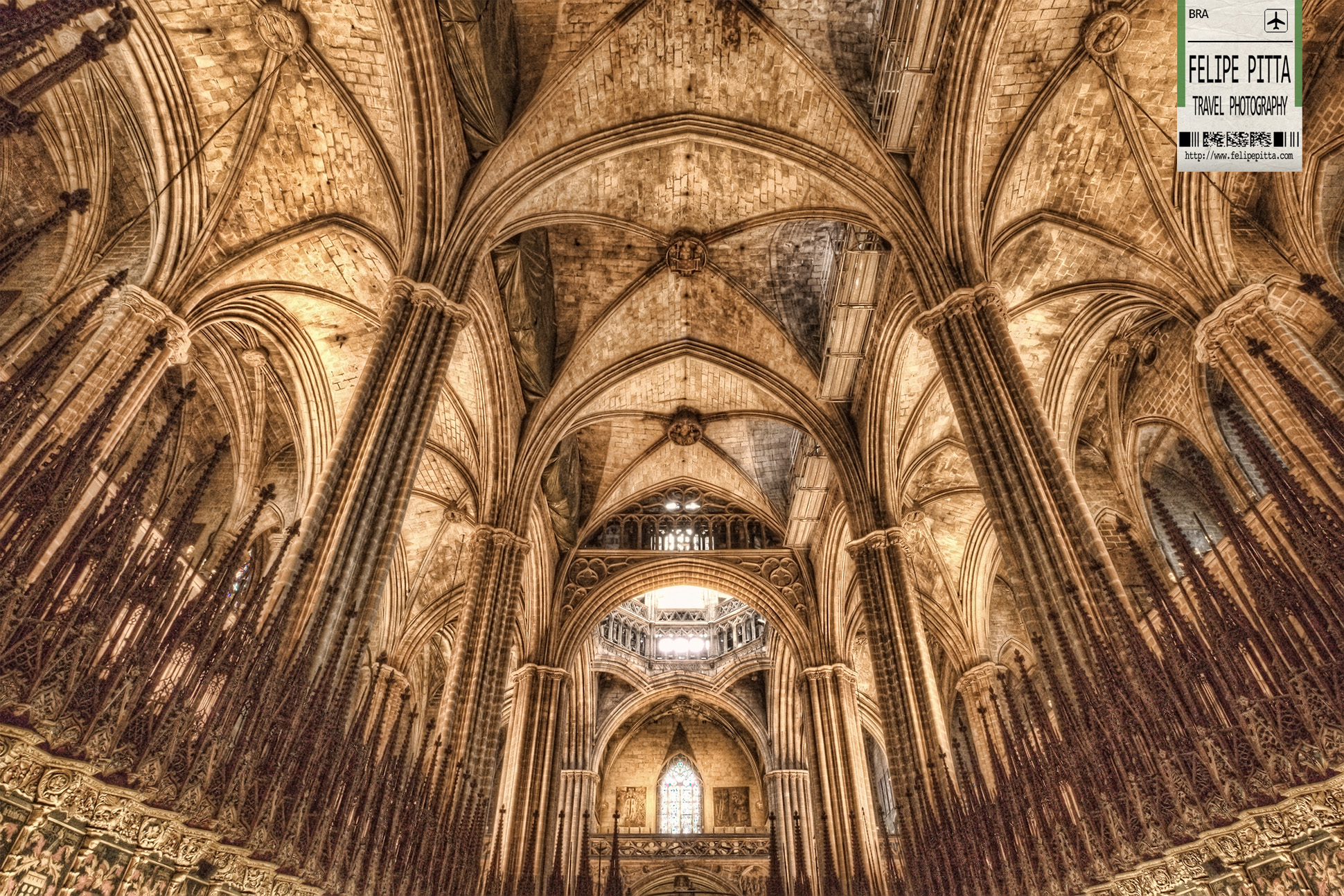 The Cathedral of the Holy Cross and Saint Eulalia in Barcelona, Spain
