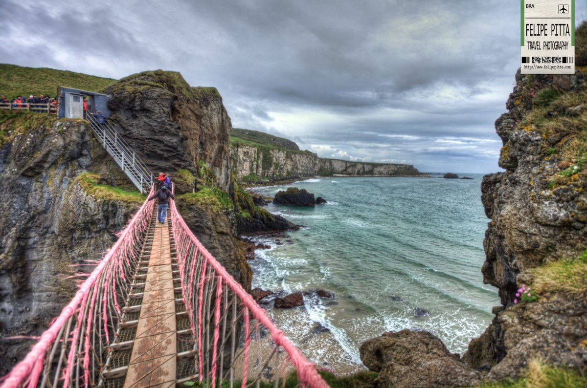 The view at the Carrick-a-Rede Rope Bridge in Northern Ireland is