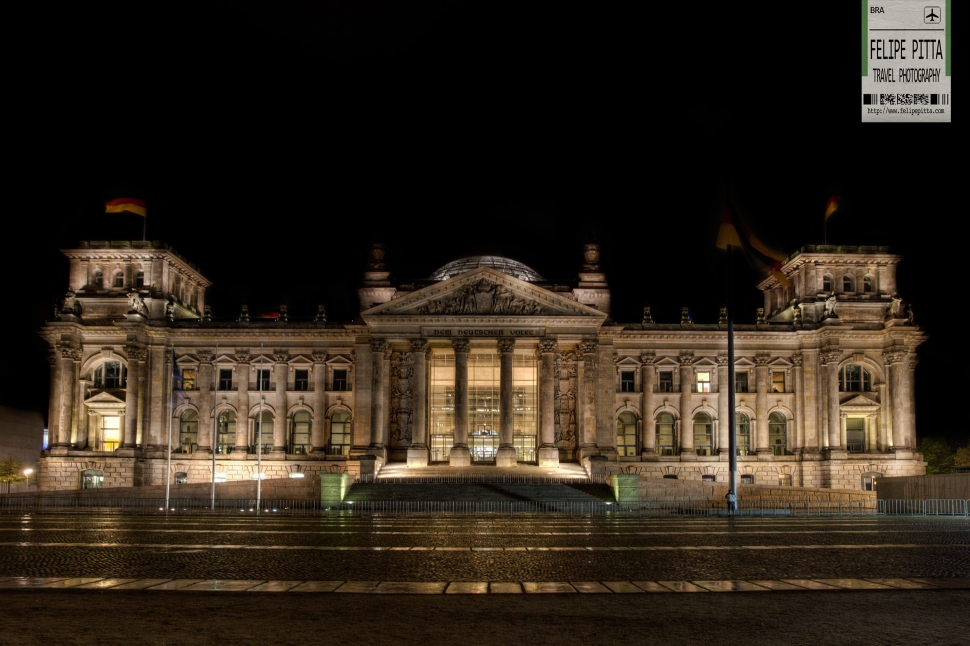 The Reichstag in Berlin German Parliament Night