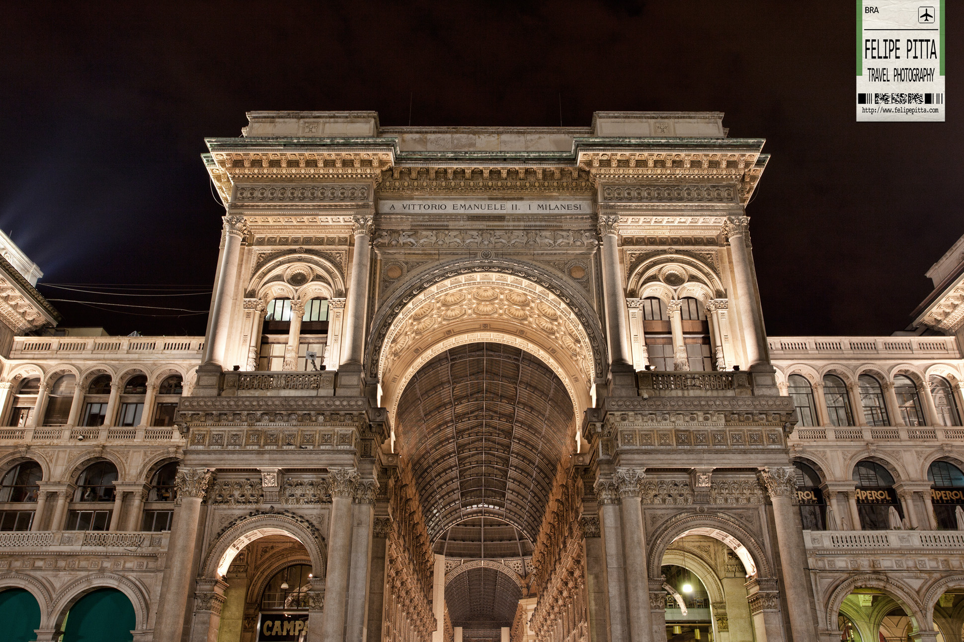 Galleria Vittorio Emanuele II Milan Italy Facade