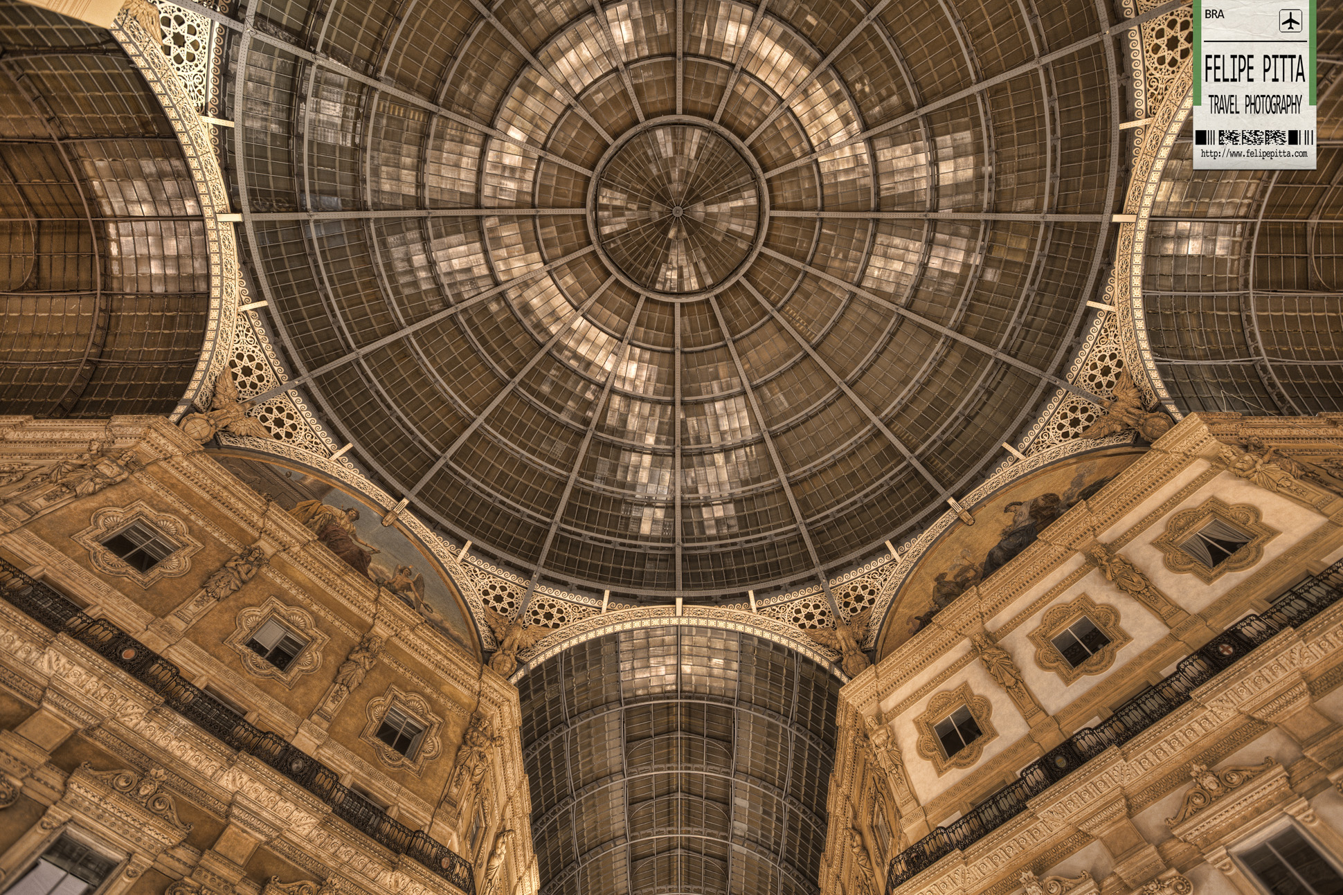 Galleria Vittorio Emanuele II Milan Italy Interior Night