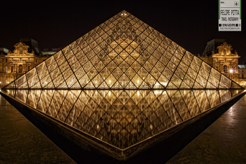 Louvre Museum Pyramid Paris France
