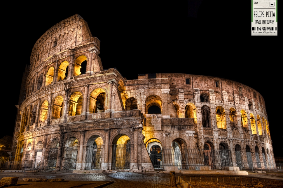 Flavian Amphitheatre Colosseum Rome Italy Night