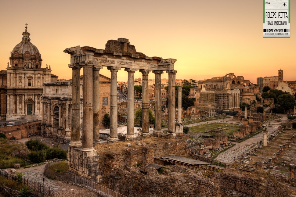 Roman Forum Foro Romano Sunset Rome Italy