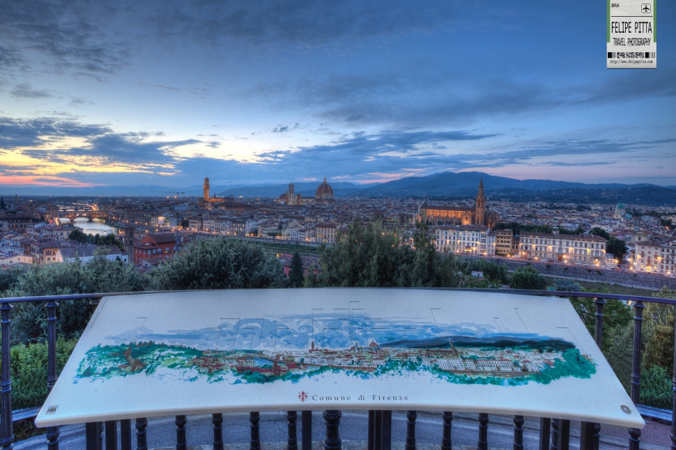 A sunset in Florence from Piazzale Michelangelo Italy Blue Hour